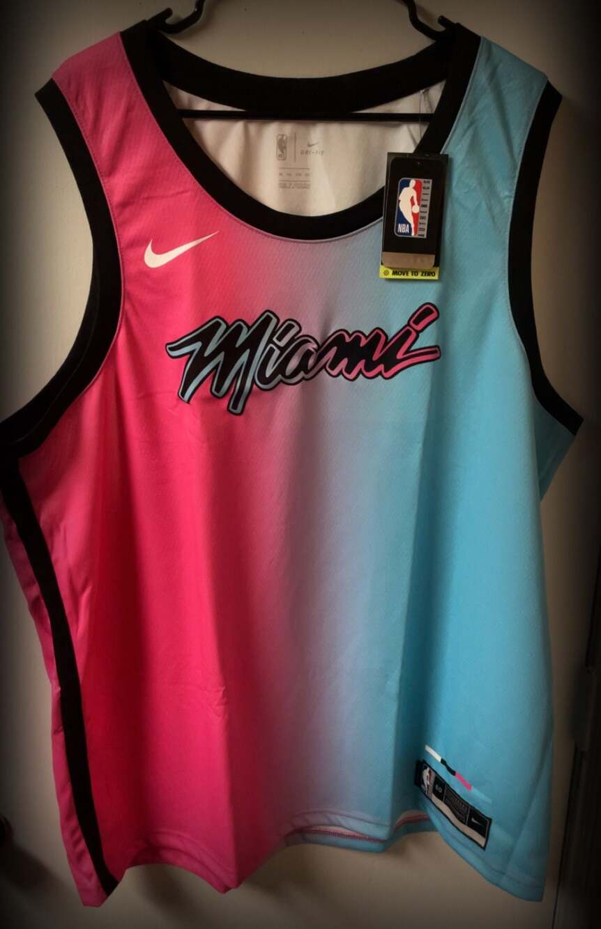 Nike Miami Heat Vice City Edition Swingman Jersey Pink Blue Gradient Size L